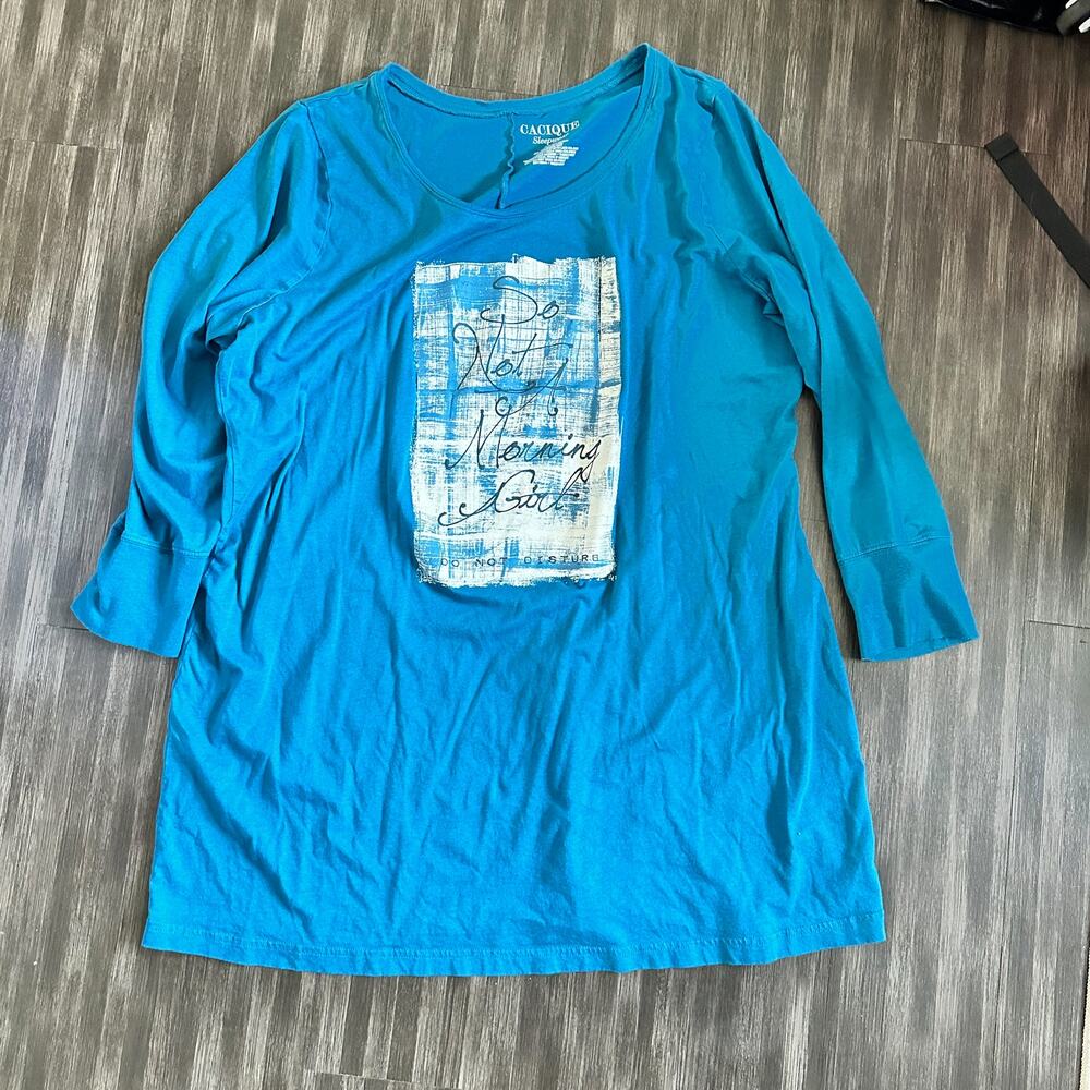 Lane Bryant Cacique Blue Sleep Nightgown Shirt Plus Size 22/24